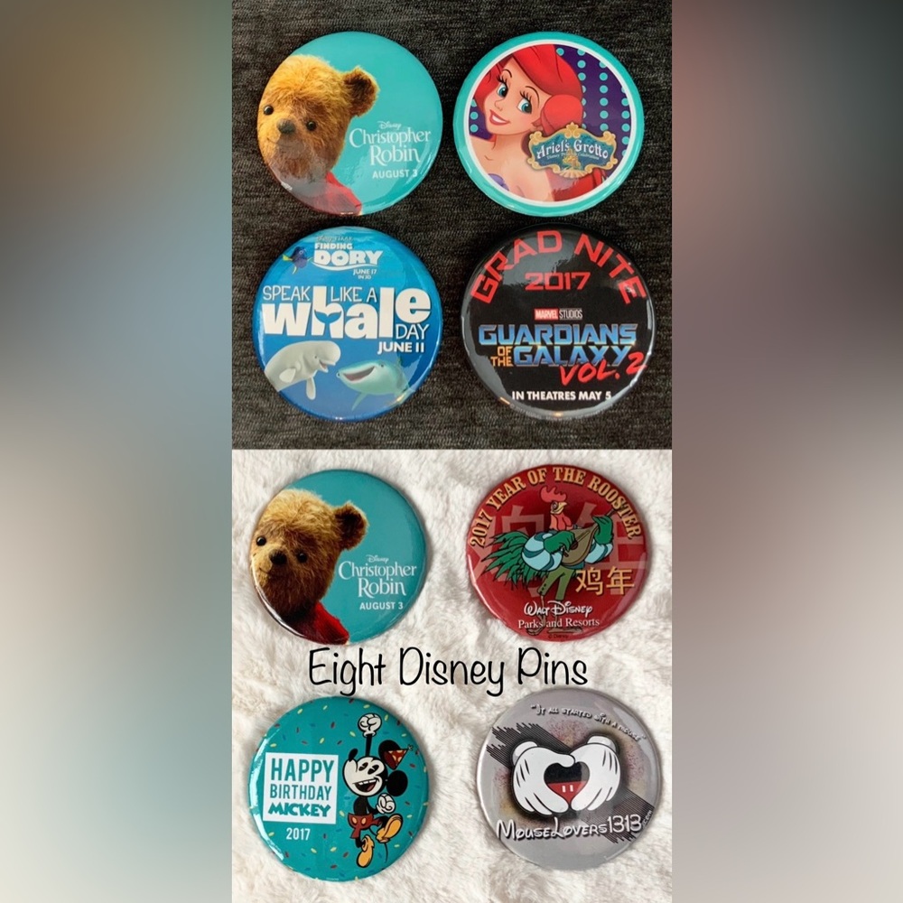 Disney Parks Pinback Buttons Lot(8)